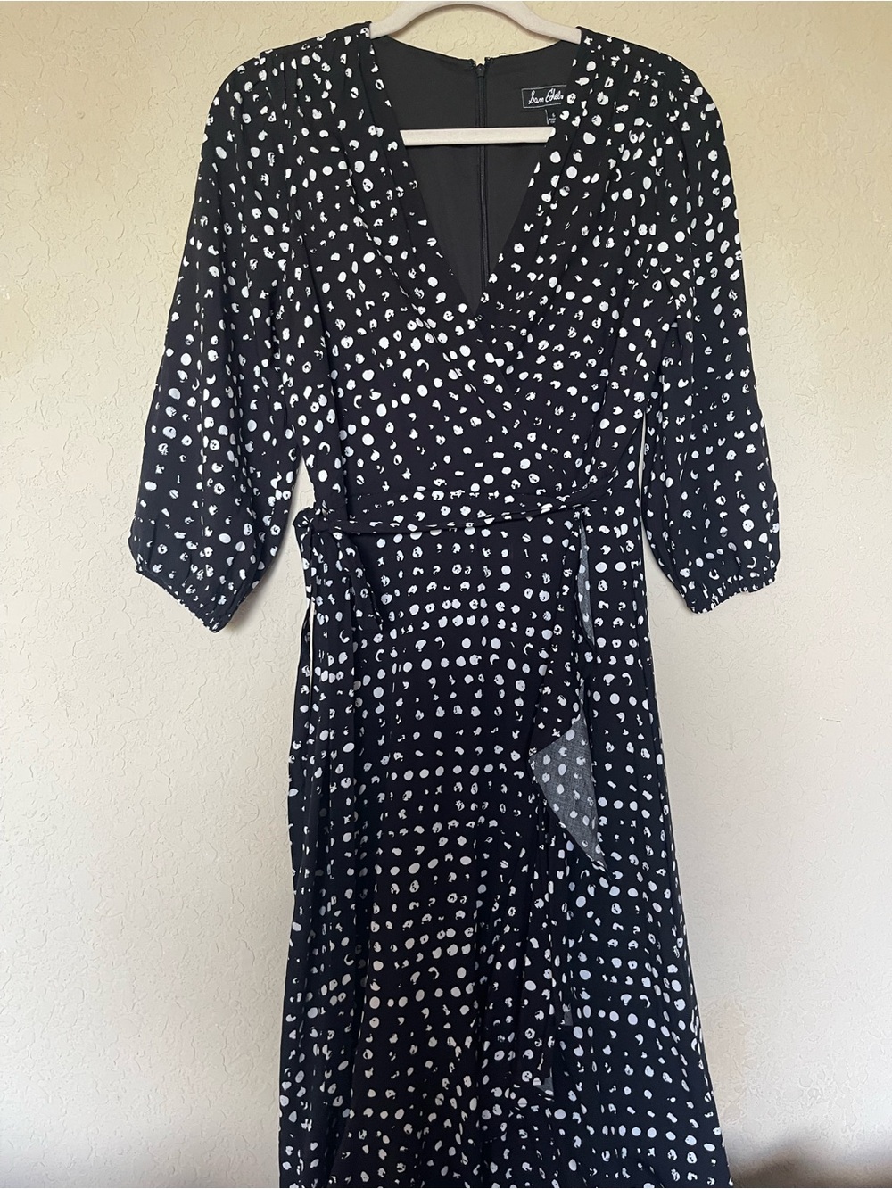Sam Edelman Black and White Dot Wrap Dress